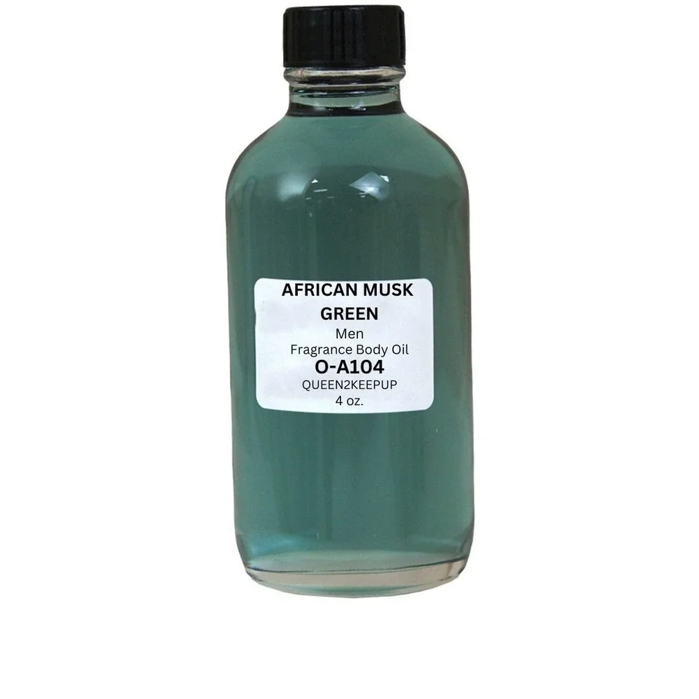 African Musk Green (Men) Body Oil 4 oz Fragrance All Natural Scent
